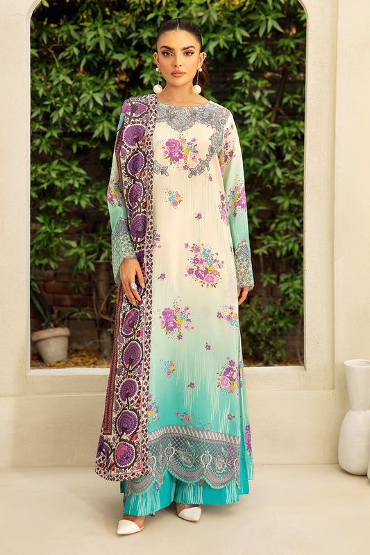 Riwaj by Ramsha J-404 | Digital Printed Viscose Stitched 3-Piece Suit | Zahra Apparel Collection