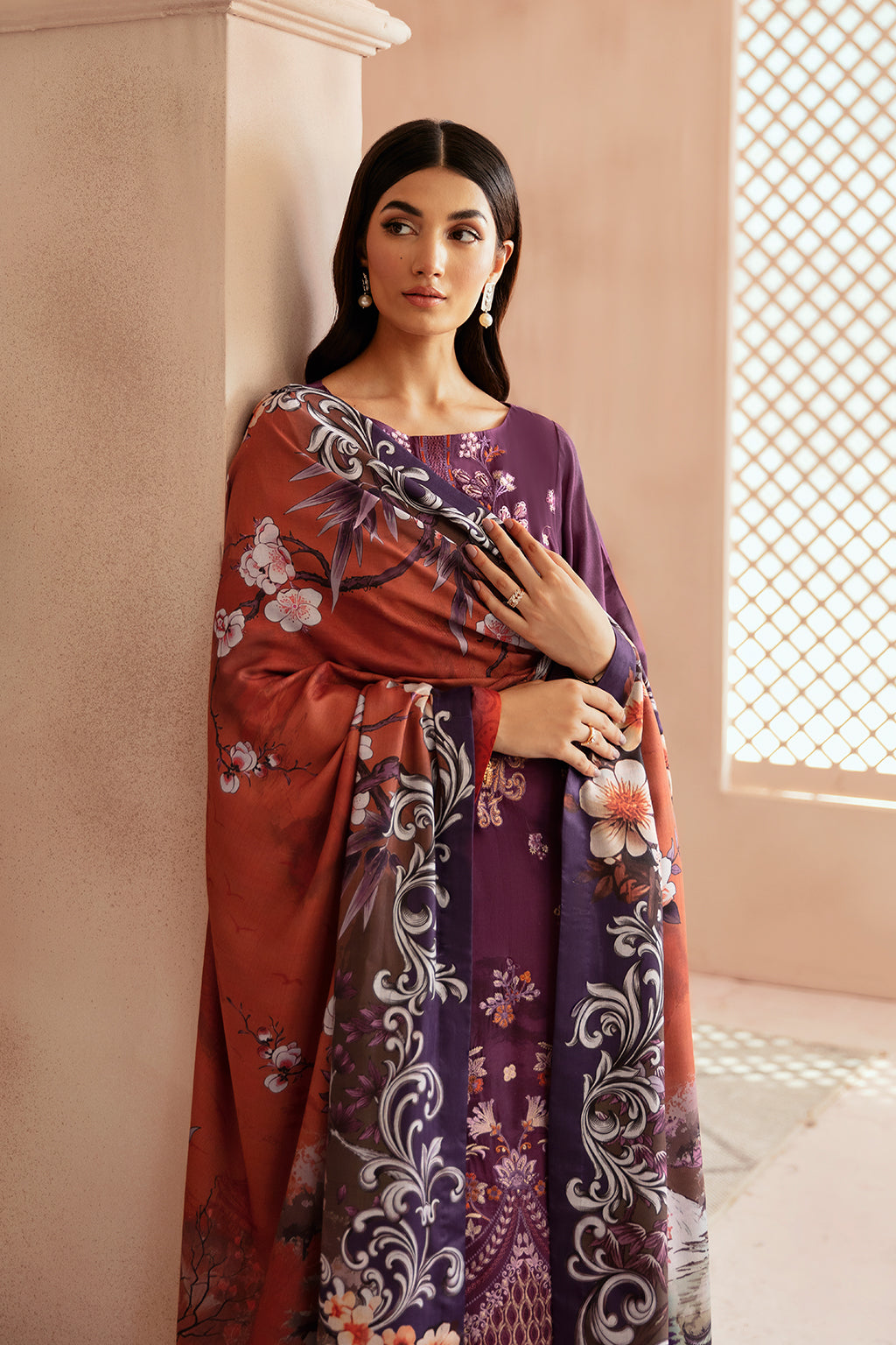 Riwaj by Ramsha J-309 | Printed Viscose Stitched 3-Piece Suit | Zahra Apparel Collection