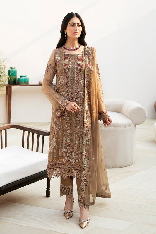Ramsha A-812 | Embroidered Luxury Chiffon Stitched 3-Piece Suit | Zahra Apparel Collection