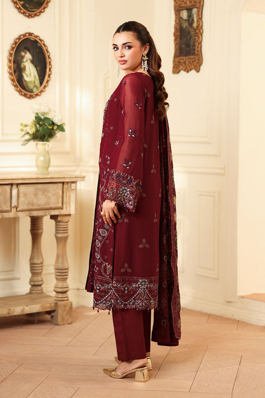 Dastan by Ramsha T-404 | Embroidered Chiffon Stitched 3-Piece Suit | Zahra Apparel Collection