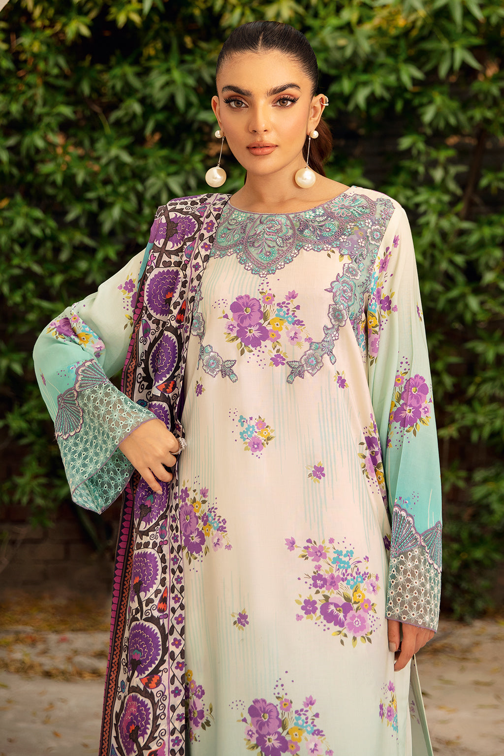 Riwaj by Ramsha J-404 | Digital Printed Viscose Stitched 3-Piece Suit | Zahra Apparel Collection