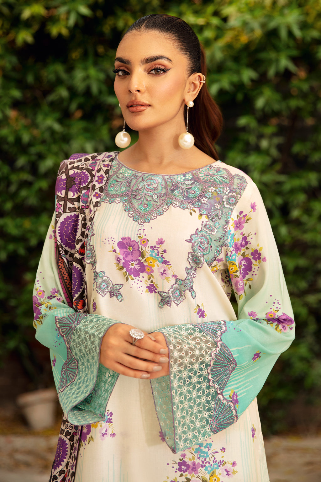 Riwaj by Ramsha J-404 | Digital Printed Viscose Stitched 3-Piece Suit | Zahra Apparel Collection