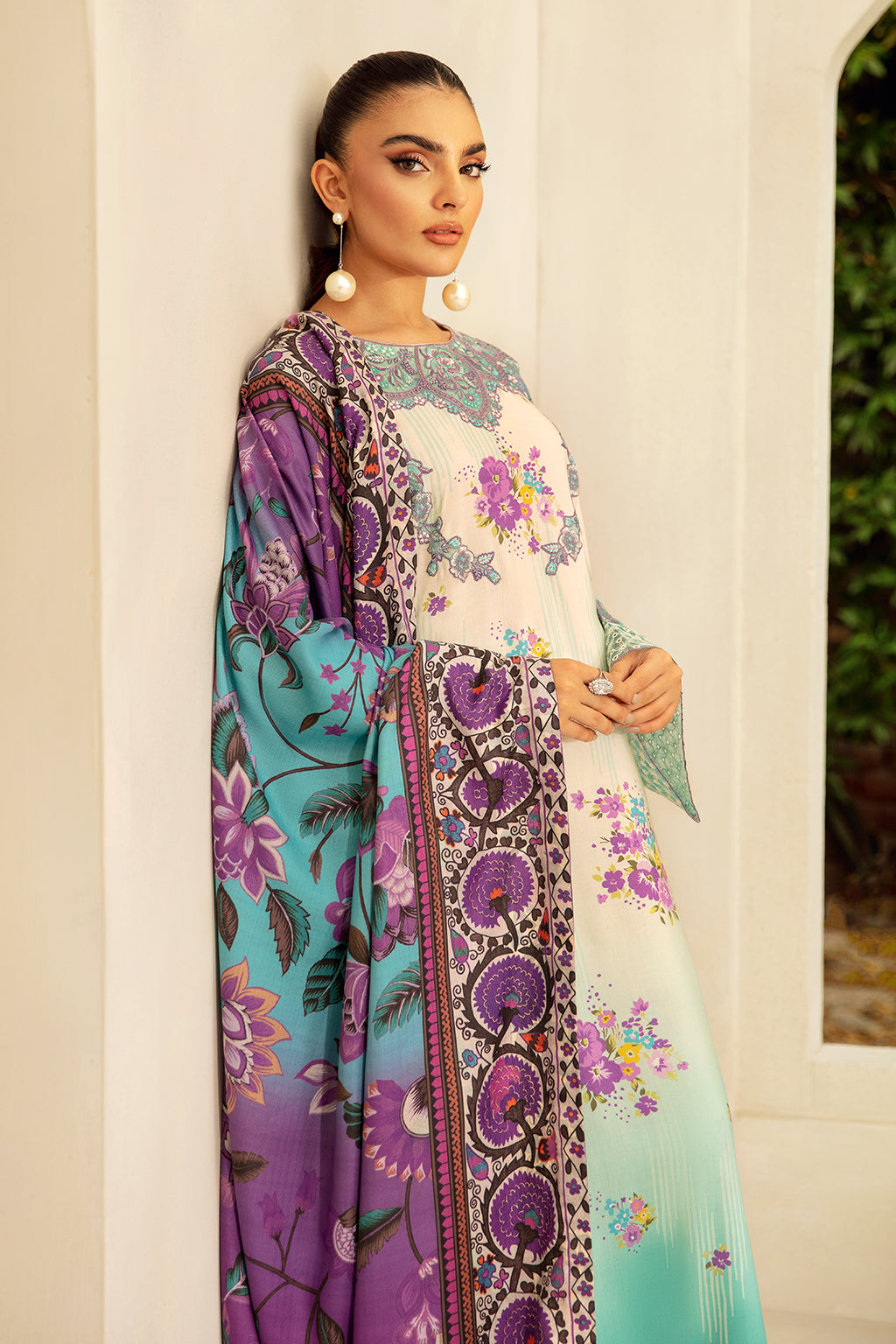 Riwaj by Ramsha J-404 | Digital Printed Viscose Stitched 3-Piece Suit | Zahra Apparel Collection