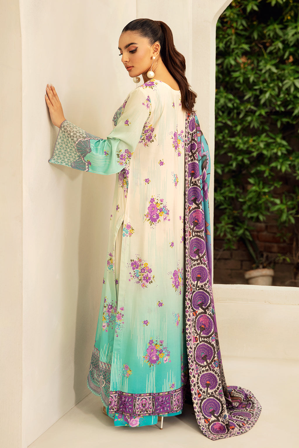 Riwaj by Ramsha J-404 | Digital Printed Viscose Stitched 3-Piece Suit | Zahra Apparel Collection