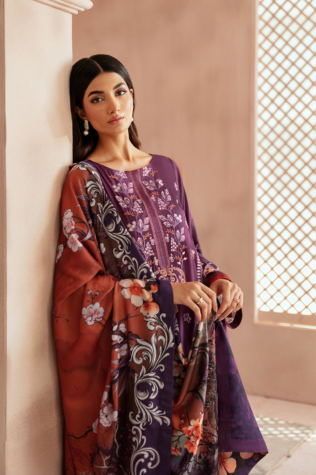 Riwaj by Ramsha J-309 | Printed Viscose Stitched 3-Piece Suit | Zahra Apparel Collection