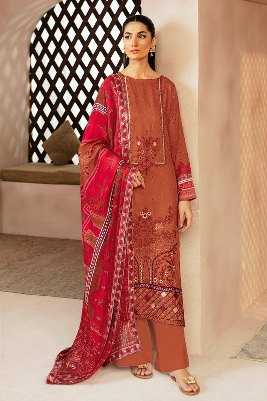 Riwaj by Ramsha J-310 | Printed Viscose Stitched 3-Piece Suit | Zahra Apparel Collection