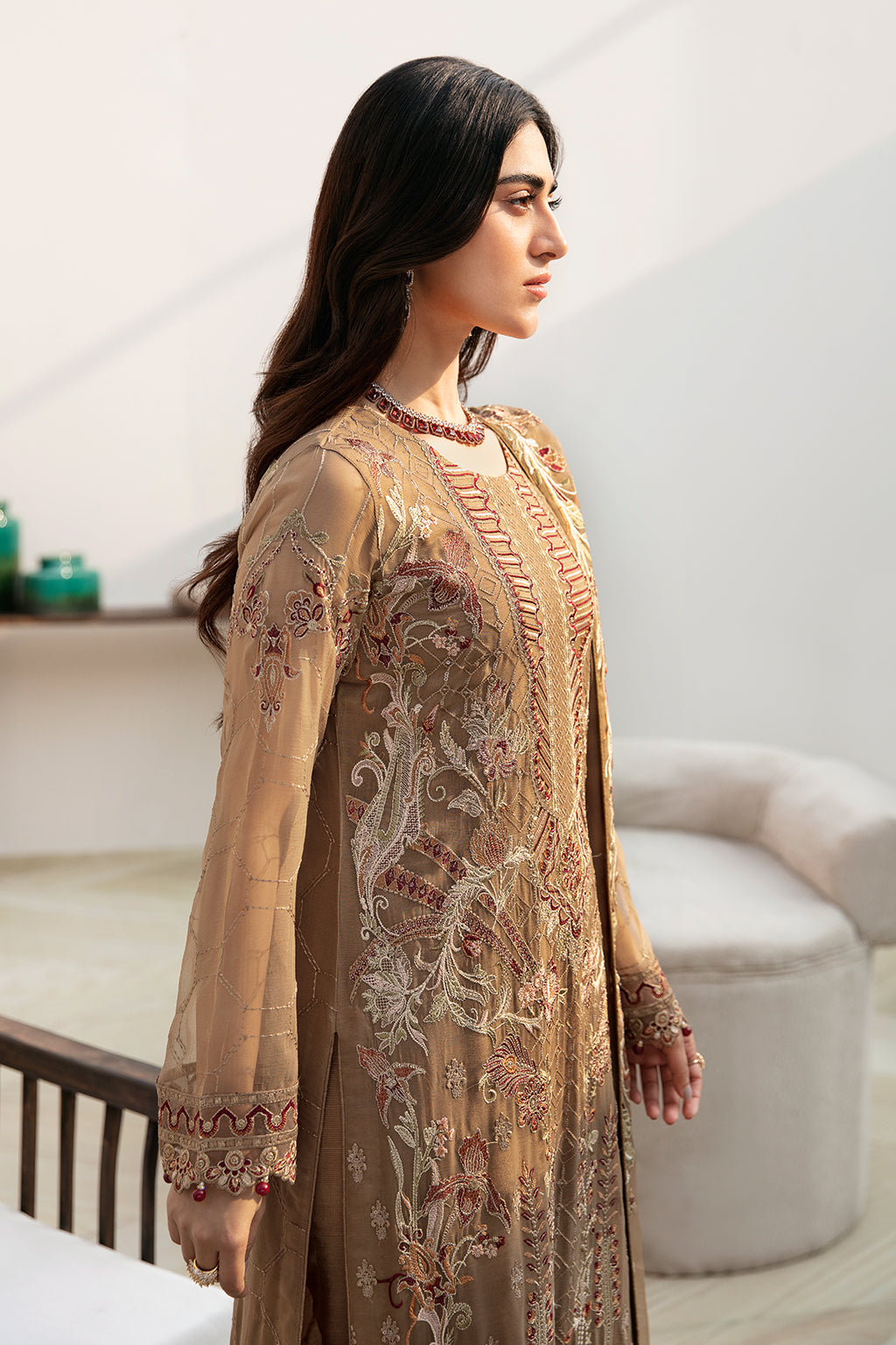 Ramsha A-812 | Embroidered Luxury Chiffon Stitched 3-Piece Suit | Zahra Apparel Collection