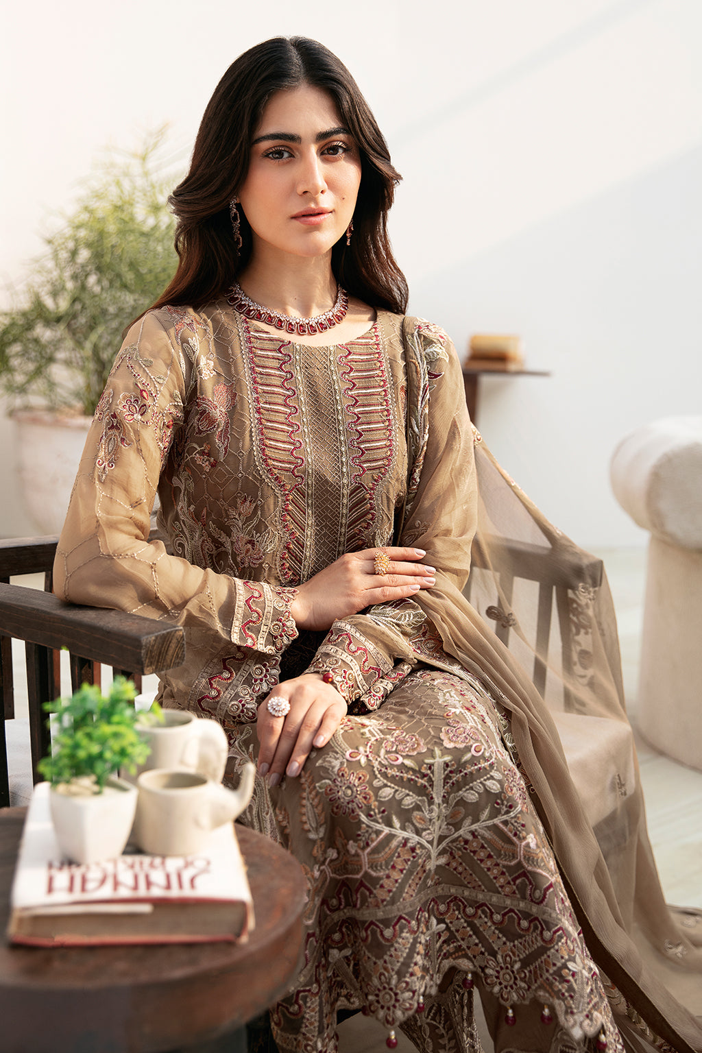 Ramsha A-812 | Embroidered Luxury Chiffon Stitched 3-Piece Suit | Zahra Apparel Collection