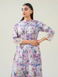 Limelight Printed Embroidered Lawn Stitched Tunic Shirt in Lilac