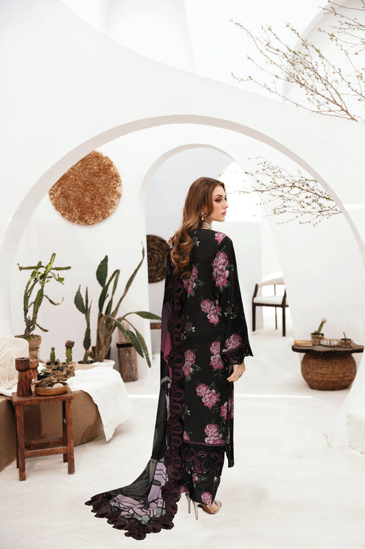 Ramsha J-604 | Printed Pure Raw Silk Stitched 3-Piece Suit | Zahra Apparel Collection