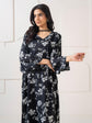 Limelight A2306KF — Printed Viscose Lawn Stitched Kaftan in Black