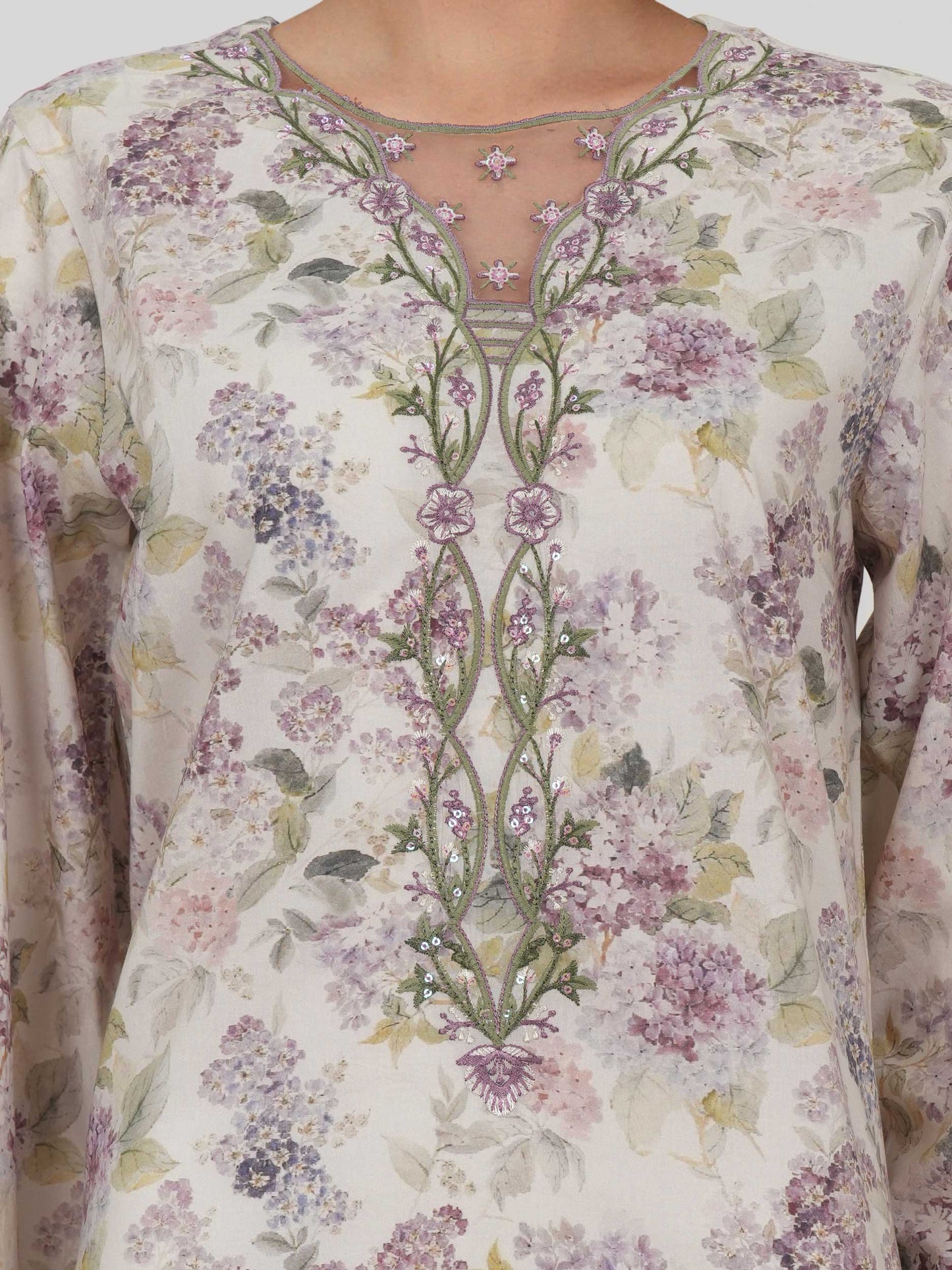 Limelight A2847ST — Embroidered Viscose Cotton Stitched 2-Piece Suit in Beige
