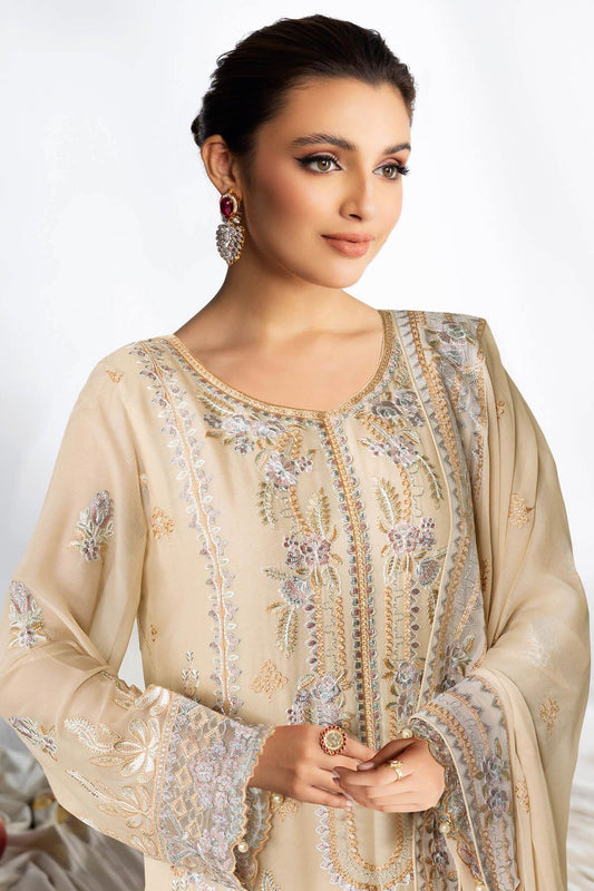 Sonehri by Ramsha BB-206 | Embroidered Chiffon Stitched 3-Piece Suit | Zahra Apparel Collection