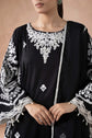 Maria.B. DW-MN24-04R1 — Embroidered Self Jacquard Stitched 3-Piece Suit in Black | Monochrome