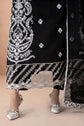 Maria.B. DW-MN24-04R1 — Embroidered Self Jacquard Stitched 3-Piece Suit in Black | Monochrome