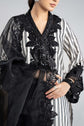 Maria.B. DW-W25-33 — Embroidered Cotton Velvet Stitched 3-Piece Suit in Off-White with Black Dupatta