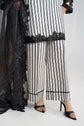 Maria.B. DW-W25-33 — Embroidered Cotton Velvet Stitched 3-Piece Suit in Off-White with Black Dupatta