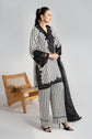 Maria.B. DW-W25-33 — Embroidered Cotton Velvet Stitched 3-Piece Suit in Off-White with Black Dupatta