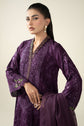 Maria.B. DW-W25-74 — Embroidered Linen Stitched 3-Piece Suit in Purple | Winter Luxury Pret