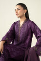 Maria.B. DW-W25-74 — Embroidered Linen Stitched 3-Piece Suit in Purple | Winter Luxury Pret