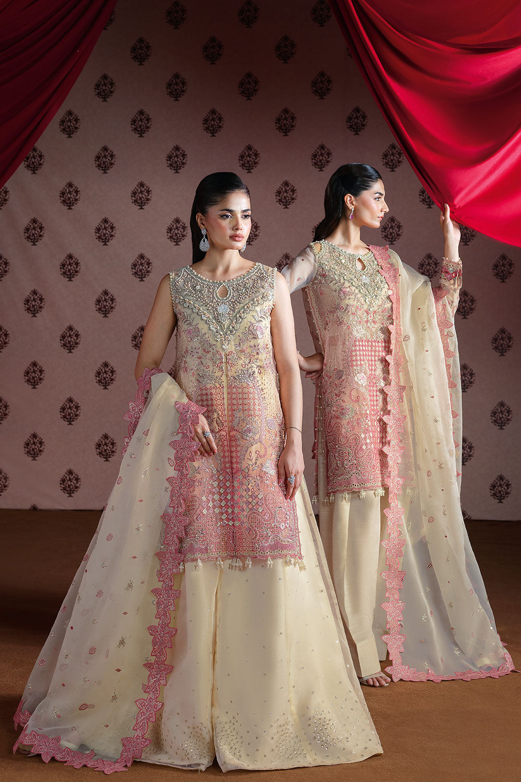 Ramsha Festive Luxury E-302 | Embroidered Organza Stitched 3-Piece Suit | Zahra Apparel Collection