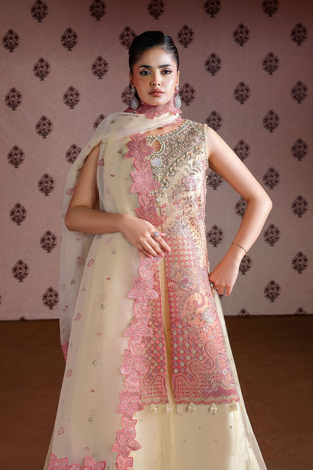 Ramsha Festive Luxury E-302 | Embroidered Organza Stitched 3-Piece Suit | Zahra Apparel Collection