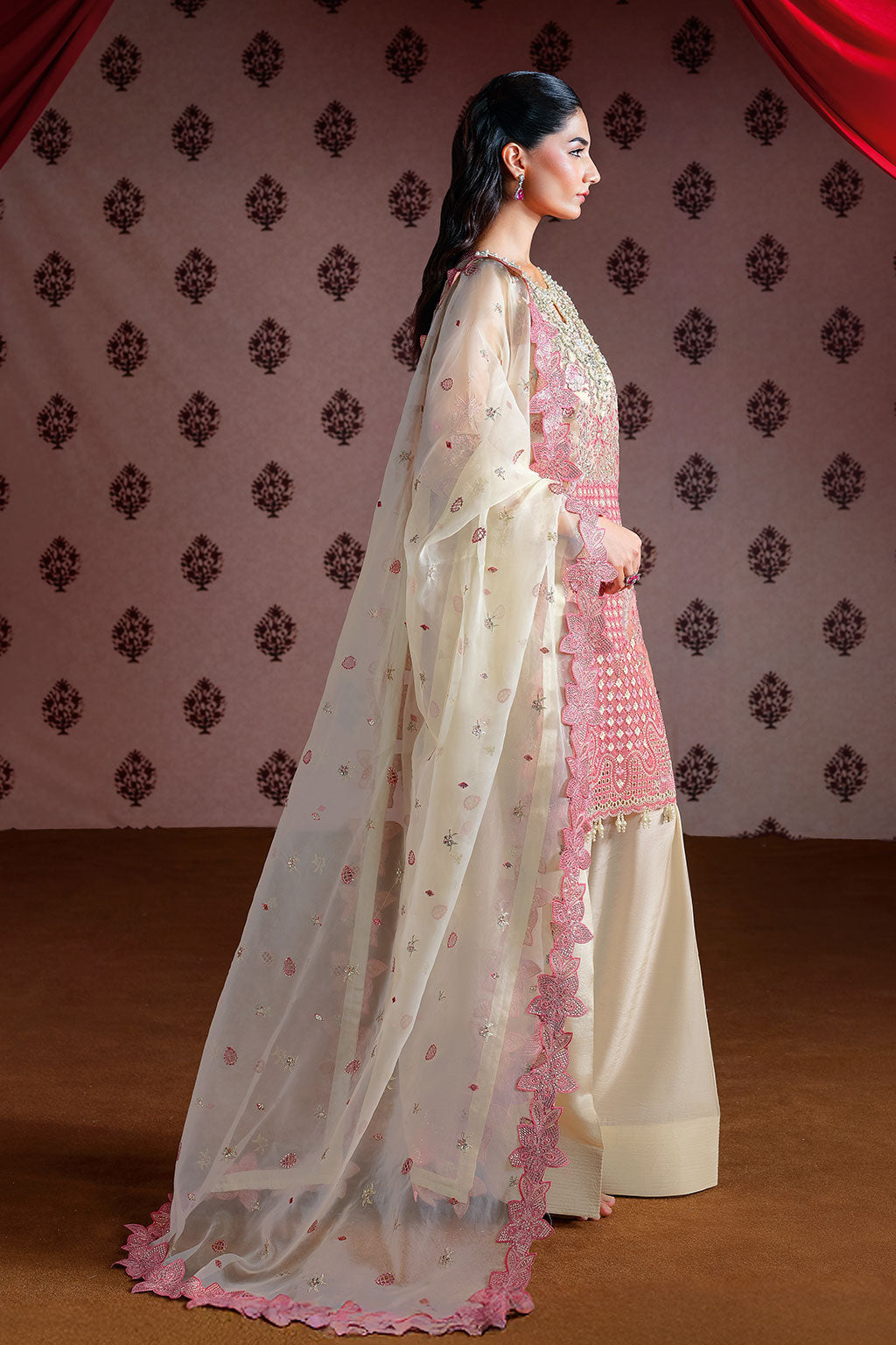 Ramsha Festive Luxury E-302 | Embroidered Organza Stitched 3-Piece Suit | Zahra Apparel Collection