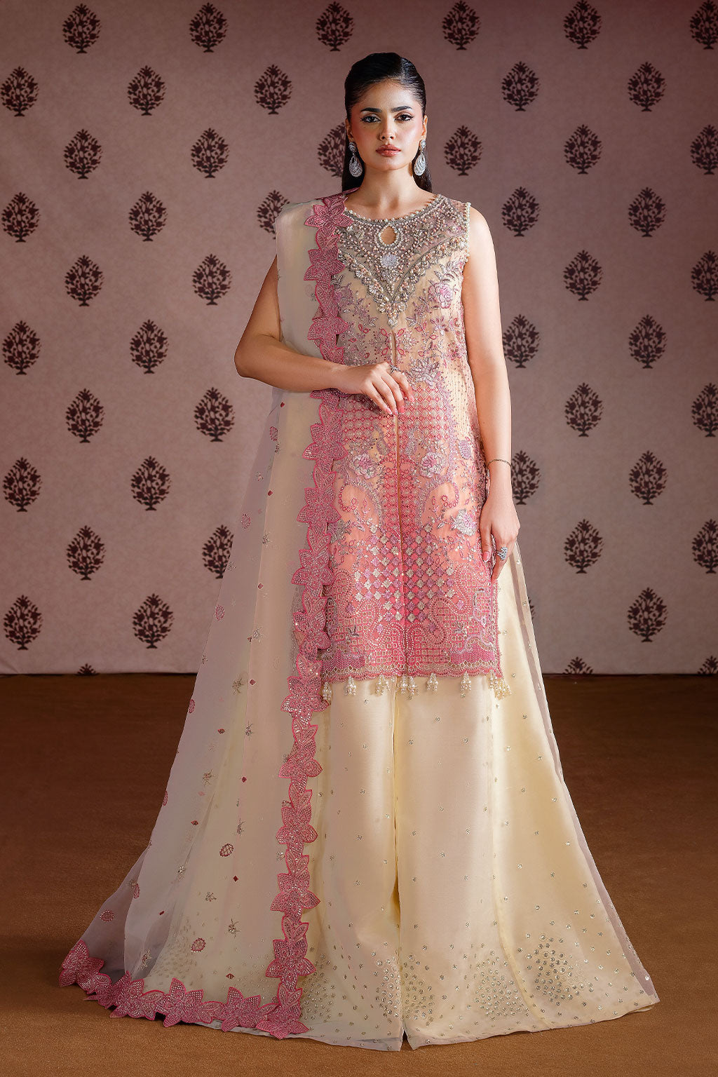 Ramsha Festive Luxury E-302 | Embroidered Organza Stitched 3-Piece Suit | Zahra Apparel Collection