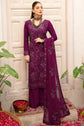 Reet by Ramsha R-703 | Embroidered Karandi Stitched 3-Piece Suit in Purple | Zahra Apparel Collection