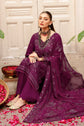 Reet by Ramsha R-703 | Embroidered Karandi Stitched 3-Piece Suit in Purple | Zahra Apparel Collection