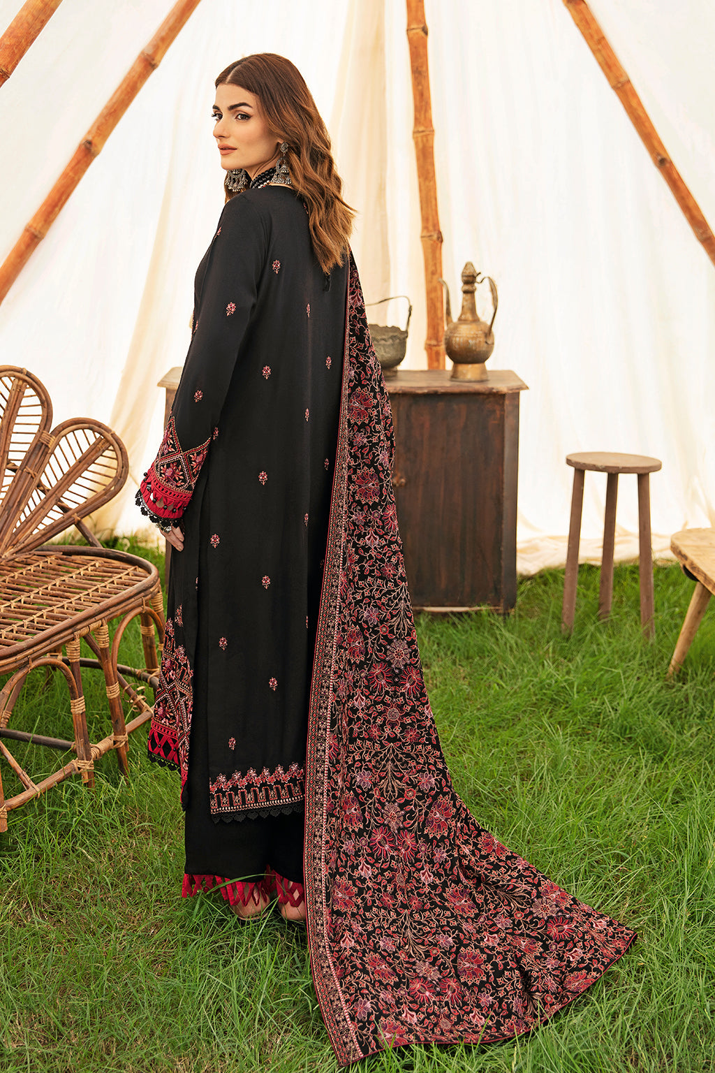 Ramsha Reet Vol-09 R-904 | Embroidered Karandi Stitched 3-Piece Suit | Zahra Apparel Collection
