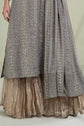 Maria.B. SF-W23-63 | Embroidered Organza Stitched Shirt & Lehenga Set in Grey | Zahra Apparel Collection
