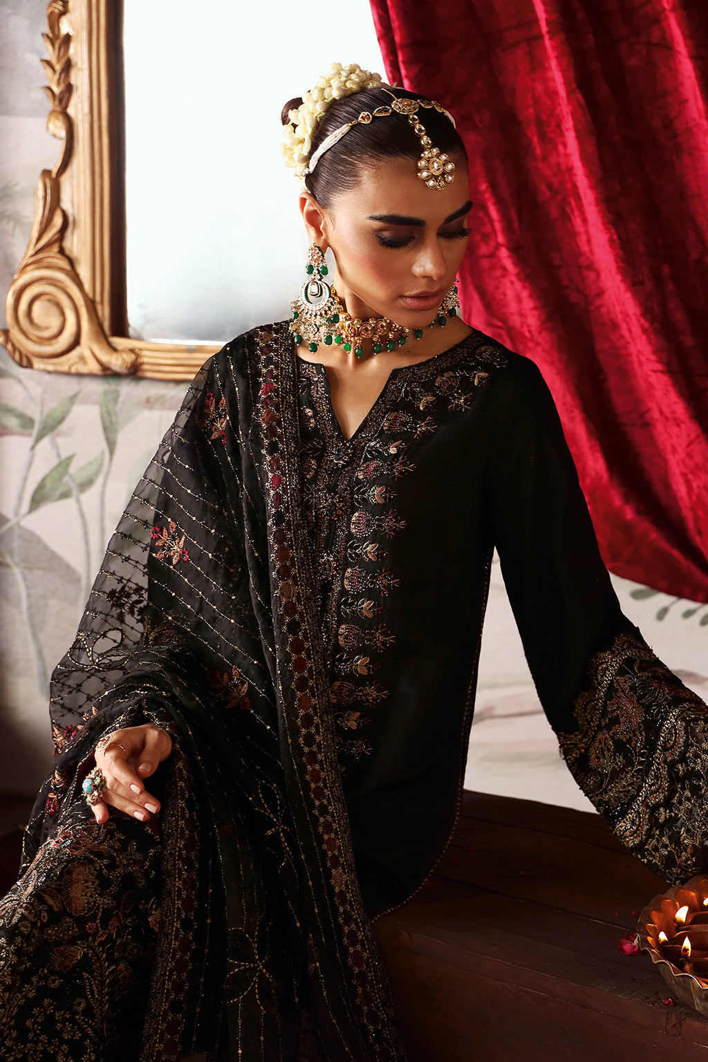 Shagna by Ramsha Zareen S-05 | Embroidered Raw Silk Stitched 3-Piece Suit | Zahra Apparel Collection