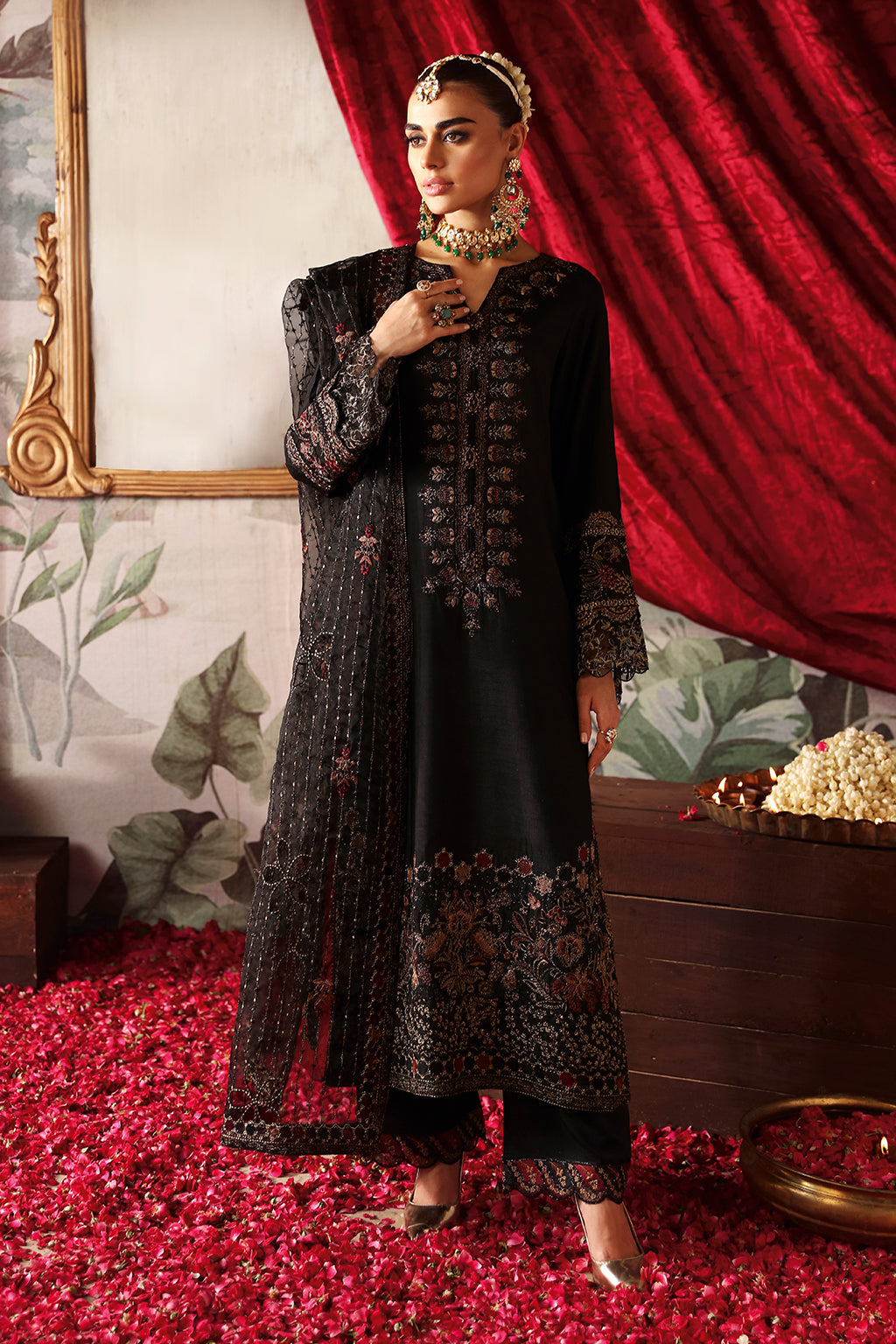 Shagna by Ramsha Zareen S-05 | Embroidered Raw Silk Stitched 3-Piece Suit | Zahra Apparel Collection