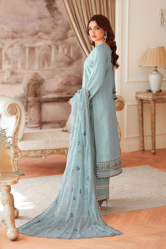 Aangan by Ramsha AA-204 | Embroidered Raw Silk Stitched 3-Piece Suit | Zahra Apparel Collection
