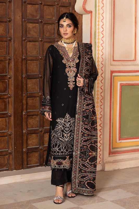 Dastan by Ramsha T-304 | Embroidered Chiffon Stitched 3-Piece Suit | Zahra Apparel Collection