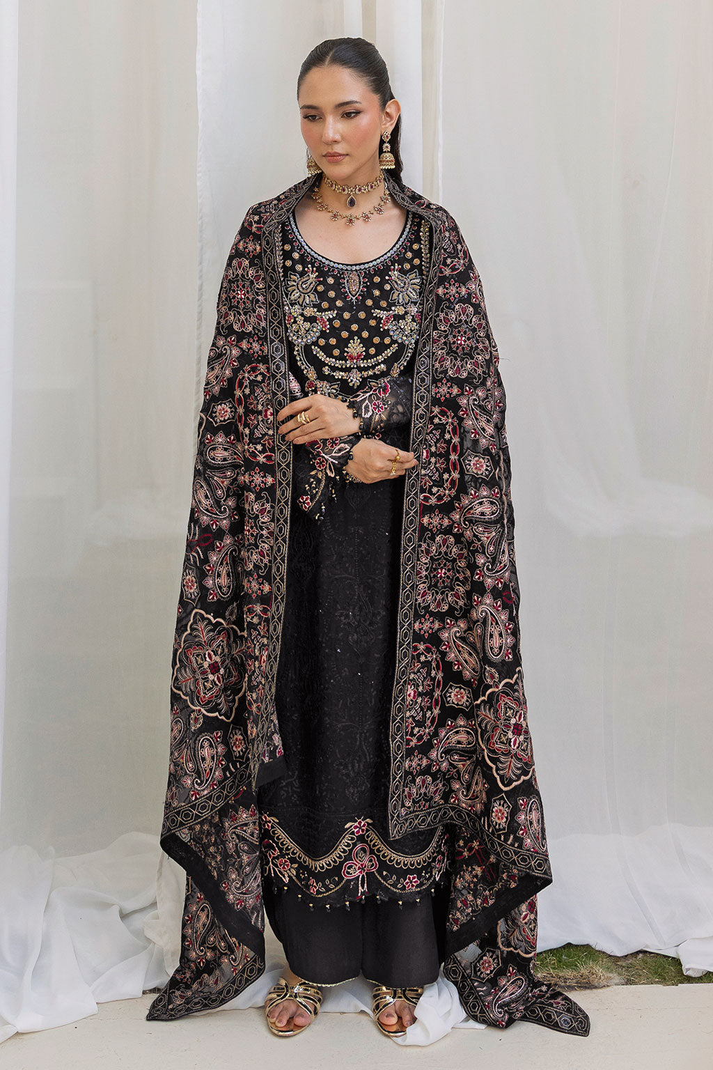 Dastan by Ramsha T-506 | Embroidered Chiffon Stitched 3-Piece Suit | Zahra Apparel Collection