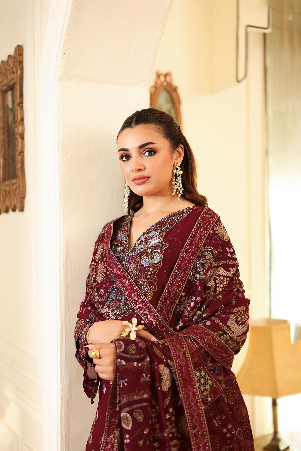Dastan by Ramsha T-404 | Embroidered Chiffon Stitched 3-Piece Suit | Zahra Apparel Collection