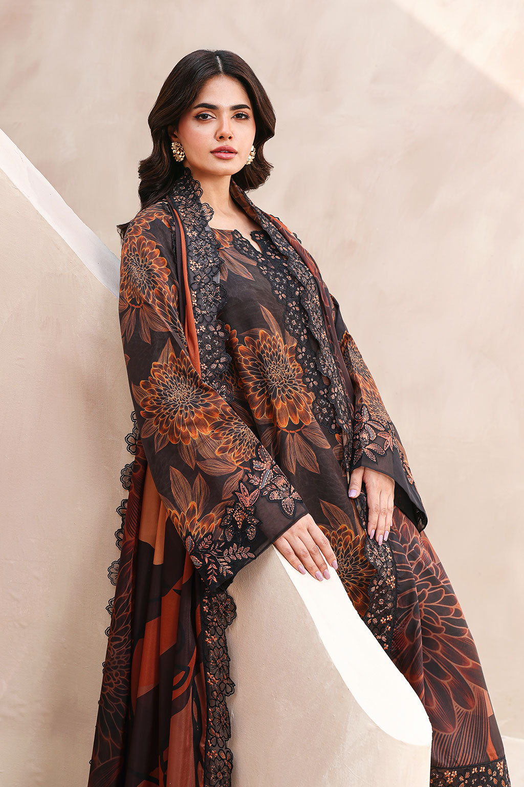 Naqsh by Ramsha RS-02 | Digital Printed Raw Silk Stitched 3-Piece Suit | Zahra Apparel Collection