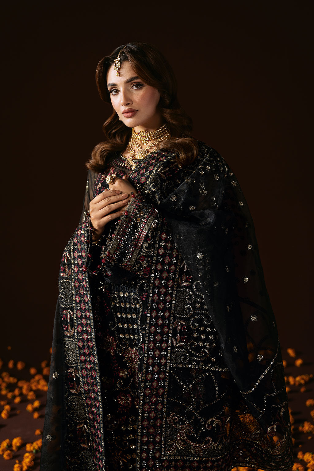 Ramsha Q-205 | Embroidered Chiffon Stitched 3-Piece Suit with Organza Dupatta | Zahra Apparel Collection