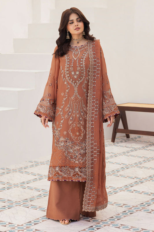 Sonehri by Ramsha BB-307 | Embroidered Chiffon Stitched 3-Piece Suit | Zahra Apparel Collection